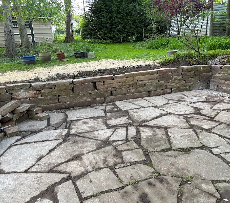 Retaining wall after rebuild